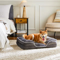 Orthopedic Dog Bed , Memory Foam Pet Bed for Small Dogs & Cats with Washable Removable Cover ,Non-Slip Base Waterproof Liner