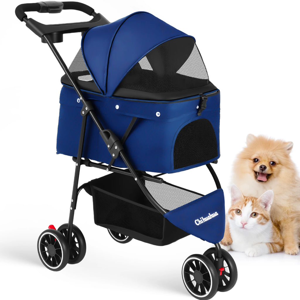 Pet Stroller For Small Puppy Dogs & Cats ,Travel Portable Dog Stroller , Foldable Dog and Cat Carrier