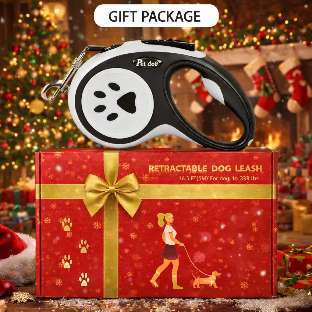 Retractable Dog Leash with 360° Tangle-Free Design, 16 ft Durable Nylon Tape