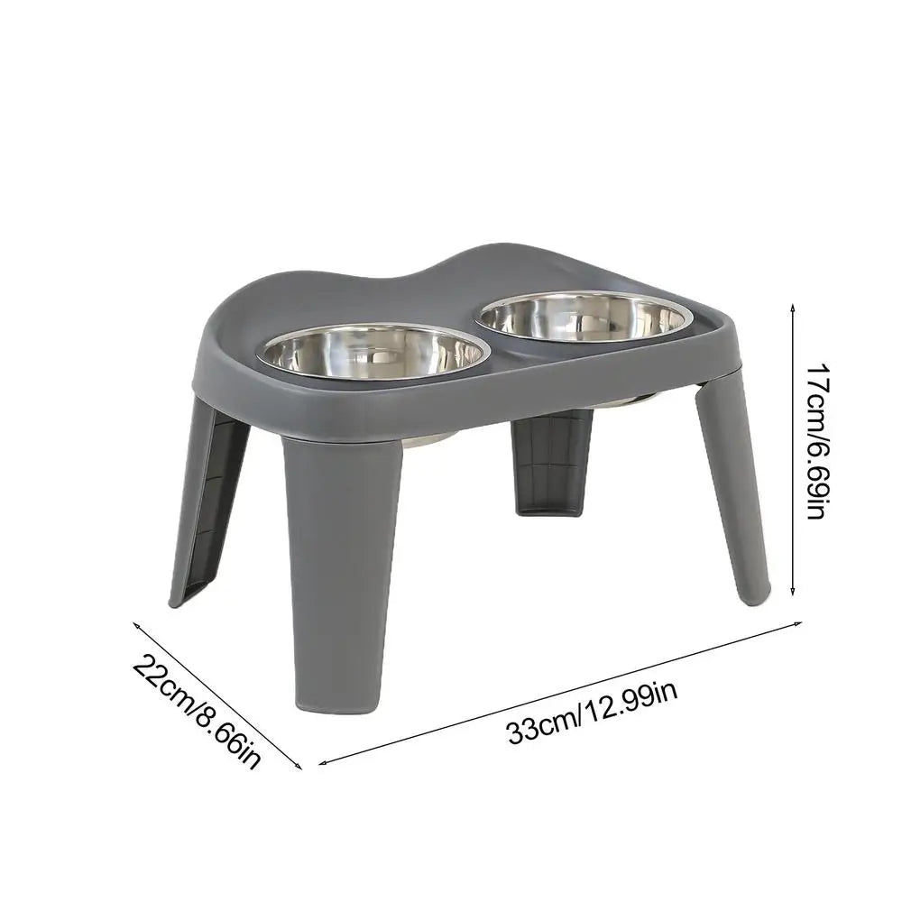 Elevated Dog Feeder Bowls , foldable , Raised Stand with Double Stainless Steel Bowls for Small , Medium and Large Dogs