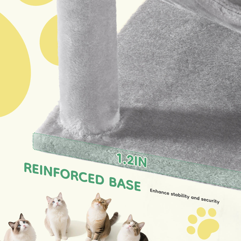 JHK 44In Cat Tree Tall Multi-Cat Climbing Tower ,Scratching Posts ,Stable Pet House for Indoor Cat