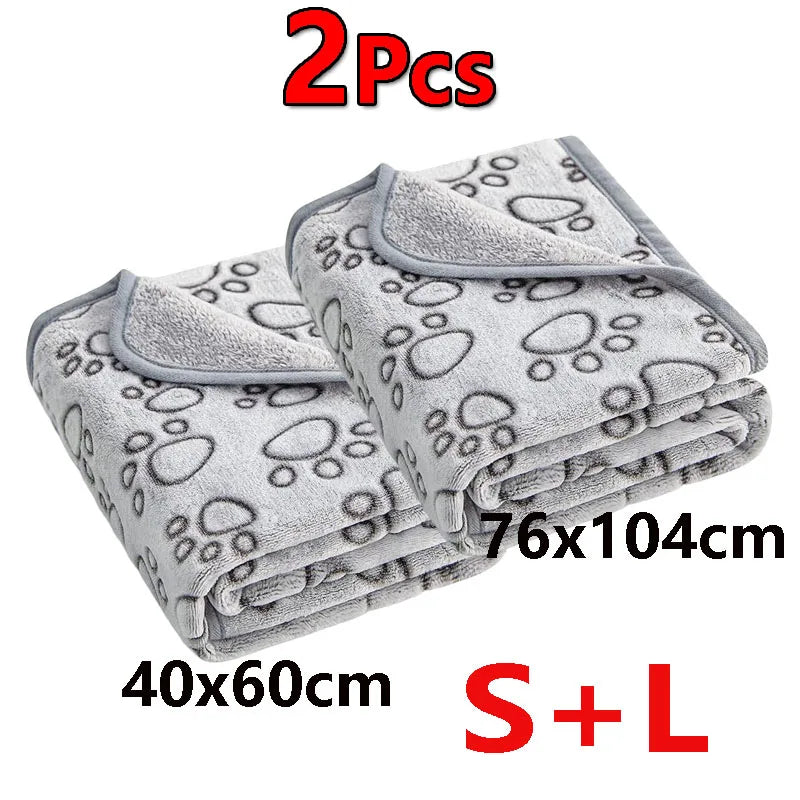 2PCS Soft Fluffy High Quality Warm Comfortable Blanket for Dog Cat
