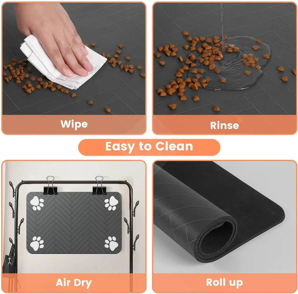S、M、L , absorbent Pet Feeding Mat, Waterproof Placemat for Dog & Cat , Quick-Dry Rubber Backing