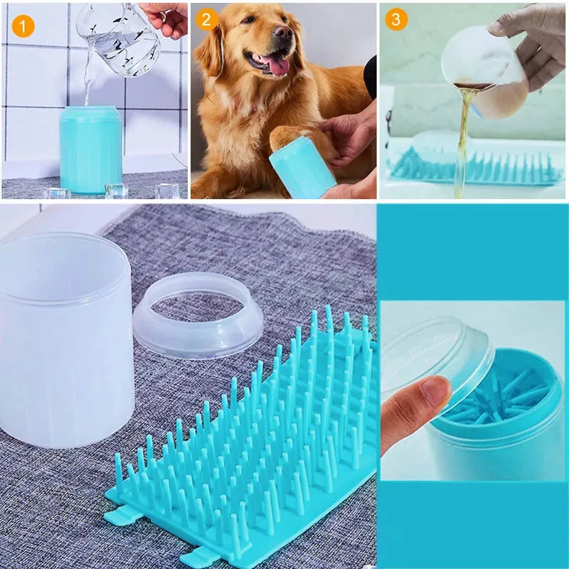Paw Wash Cup,  Portable Cat Dog Paw Cleaning Brush , Soft Silicone  Washing Tool