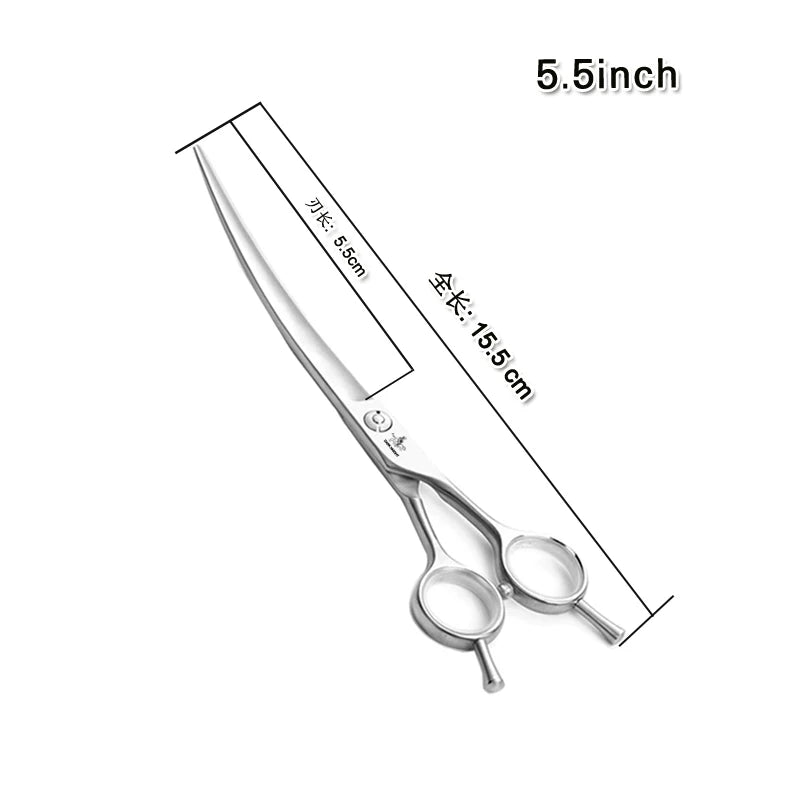 Dog grooming and trimming tools, pet scissors, 6.5 "7.0" 7.5 ", professional pet grooming scissors, curved and finely trimmed