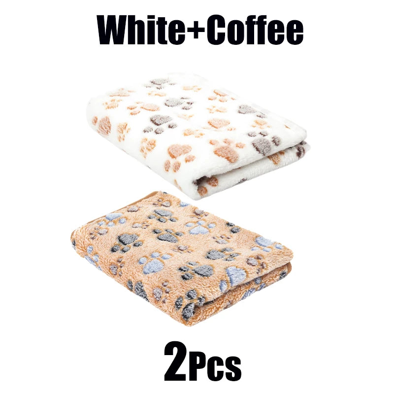 New Pet Blanket Cute Dog Paw Pattern Soft Fluffy High Quality Flannel Warm Comfortable Blanket