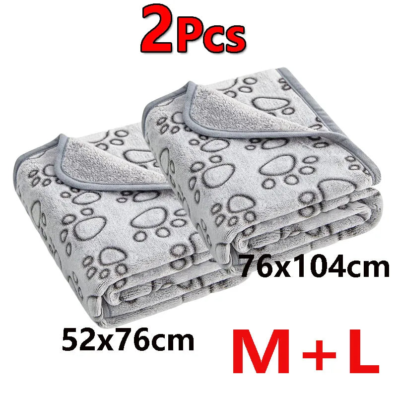 2PCS Soft Fluffy High Quality Warm Comfortable Blanket for Dog Cat