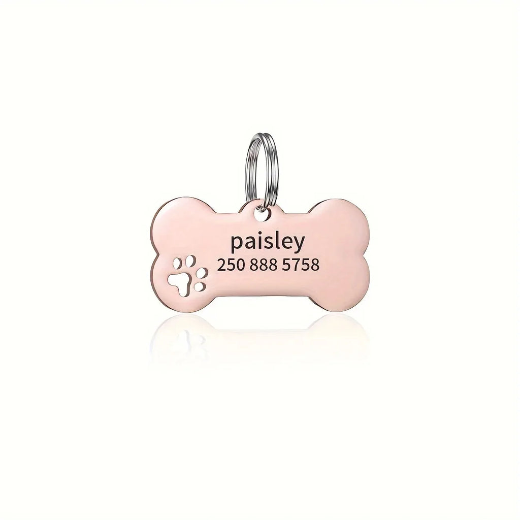 Personalized Engraved High Quality Dog ,Cat Tag with Name and Phone Number, Bone Shaped Pet Pendant for Custom Identification