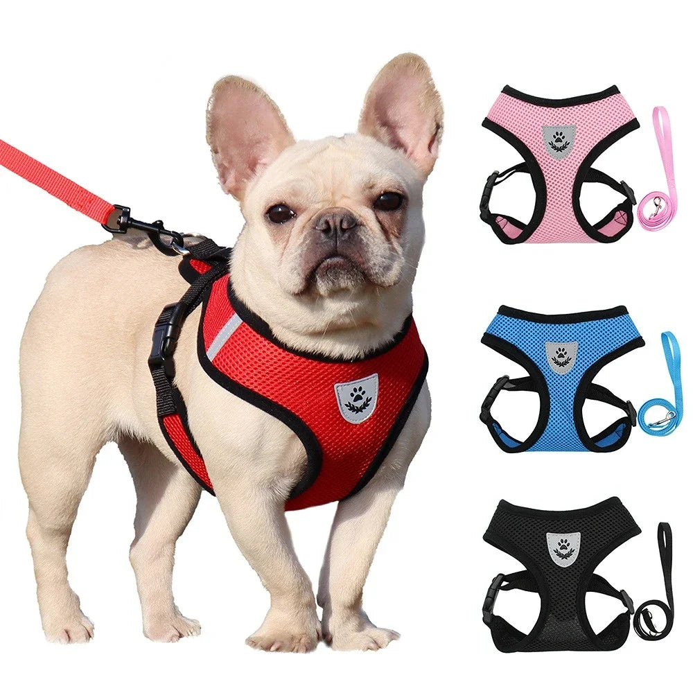 Adjustable Vest Polyester Mesh Breathable Harnesses Reflective for Small Dog and Cat