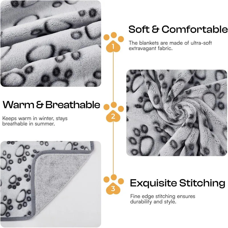 2PCS Soft Fluffy High Quality Warm Comfortable Blanket for Dog Cat