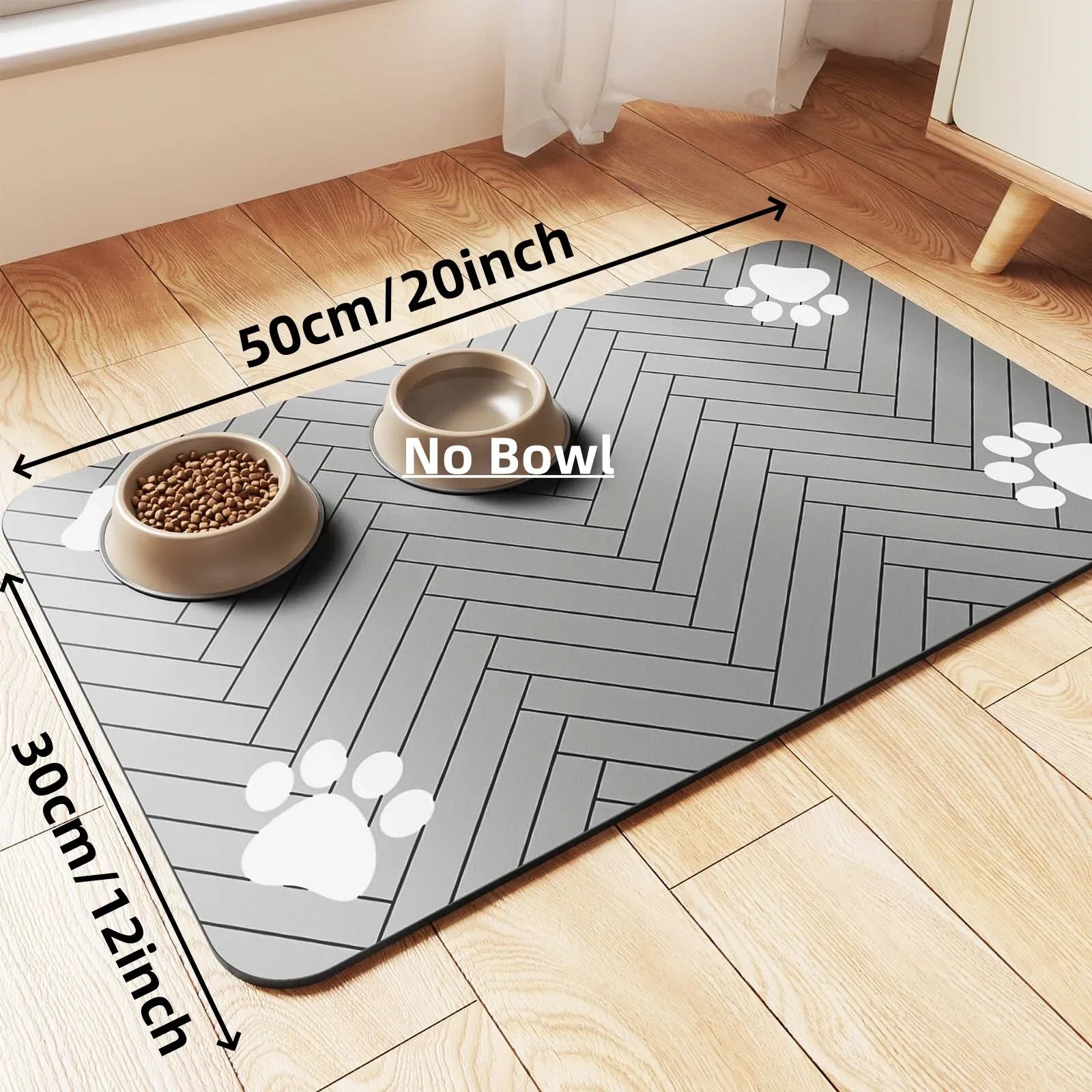 S、M、L , absorbent Pet Feeding Mat, Waterproof Placemat for Dog & Cat , Quick-Dry Rubber Backing