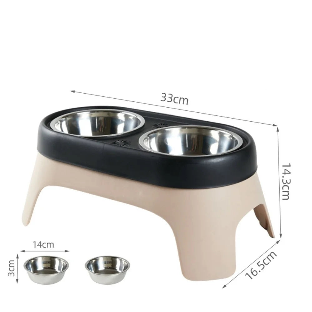 Elevated Pet Bowl, Anti Knock Stainless Steel Food Cat Dog Feeding Bowl ,Leak Proof