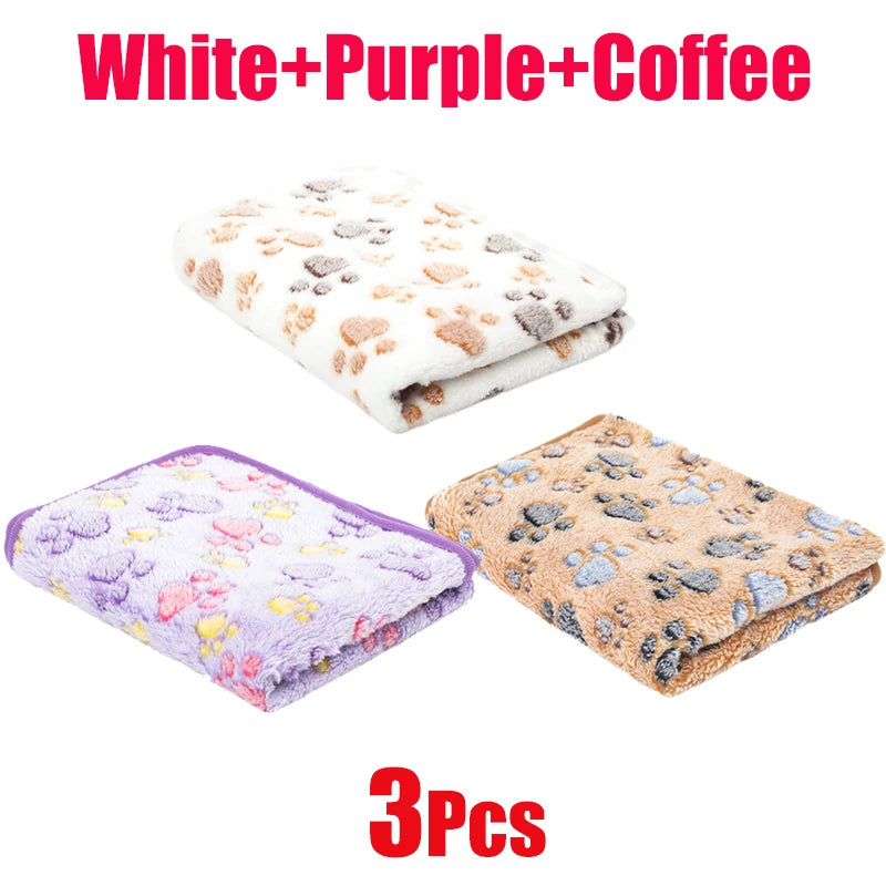 New Pet Blanket Cute Dog Paw Pattern Soft Fluffy High Quality Flannel Warm Comfortable Blanket