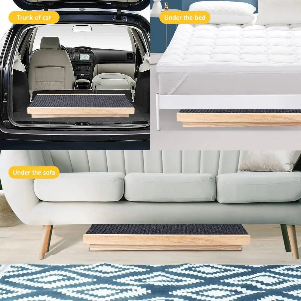 Dog Ramp,  Adjustable 27" Long for Dogs and Cats for Couch or Bed with Anti-Slip Paw Traction, Height 12”to16”, Folds Flat