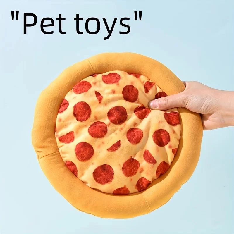 Squeaky Plush Pizza & Shrimp Dog Toy ,Durable Chew for Small Breeds Interactive Pet Play Accessory Soft Teething Puppy Chew Toys