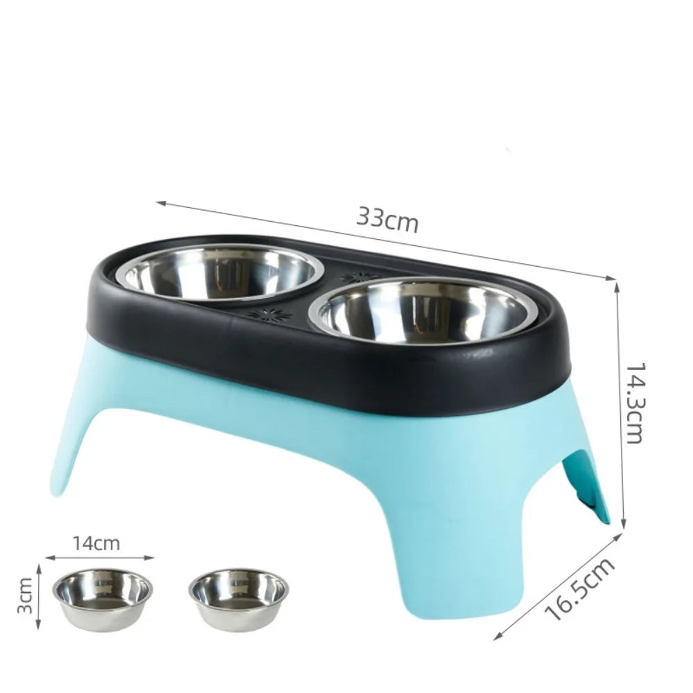 Elevated Pet Bowl, Anti Knock Stainless Steel Food Cat Dog Feeding Bowl ,Leak Proof