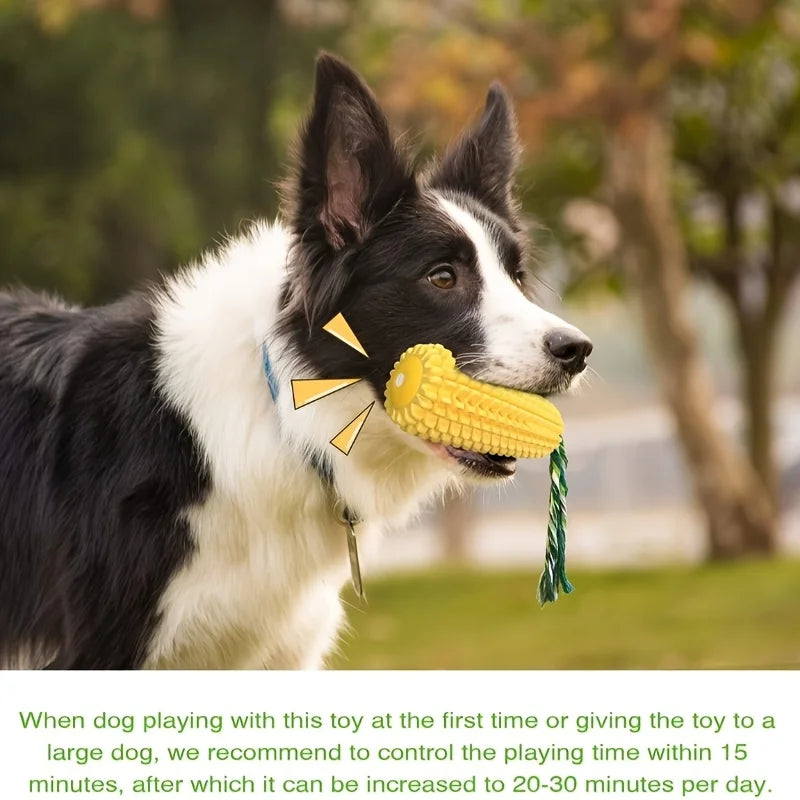 Indestructible Dog Chew Toy Heavy-Duty Rubber Bone Corn Grain Texture for Medium, Large Dogs