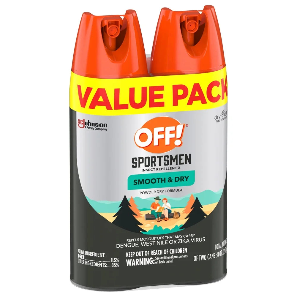 Family Care 15% DEET Insect Repellent Smooth Dry Aerosol Spray Value Pack Mosquito Tick Flea Biting Fly Outdoor Use