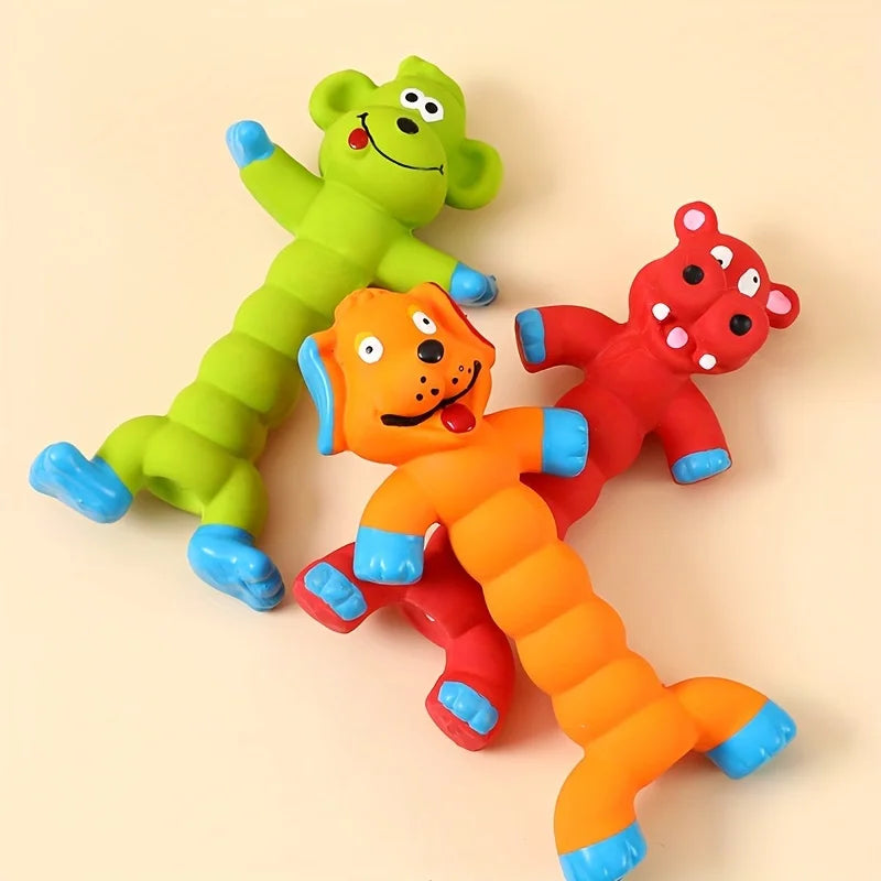 Dog Squeaky Toy, Latex Teeth Cleaning Chew Toy ,Self-Play Interactive Puppy ,Durable Chewing Toy