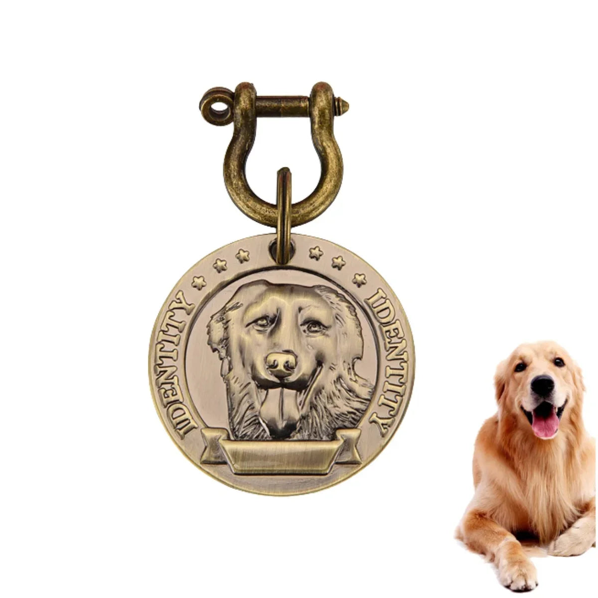 VIP Customizable Engraved Pets ID Tag for Dogs and Cats. Bronze Nameplate Tags Personalized  Collar ID Pendant