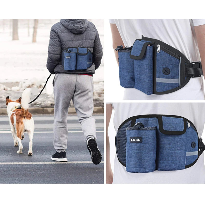 Dog Walking Bags,Training ,Treat Bag, Fanny Pack ,Hands-Free Candy Pouch ,Bungee Leash ,Feed Bowl ,Storage Water Cup