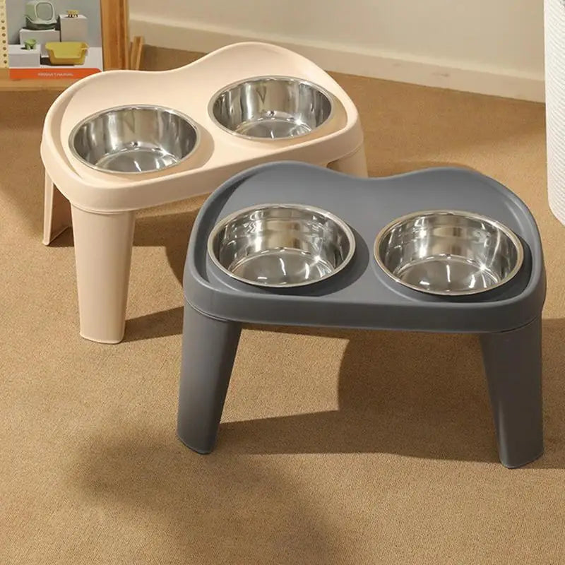 Elevated Dog Feeder Bowls , foldable , Raised Stand with Double Stainless Steel Bowls for Small , Medium and Large Dogs