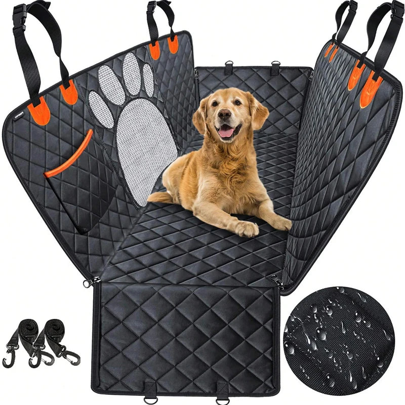 Visual Mesh Window and Side Zipper Car Seat & Door Protec Car Seat Cover, Waterproof ,Travel Mat Hammock