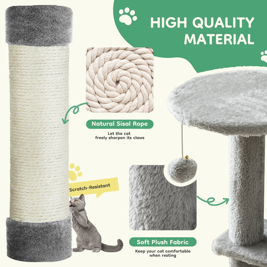 JHK 44In Cat Tree Tall Multi-Cat Climbing Tower ,Scratching Posts ,Stable Pet House for Indoor Cat
