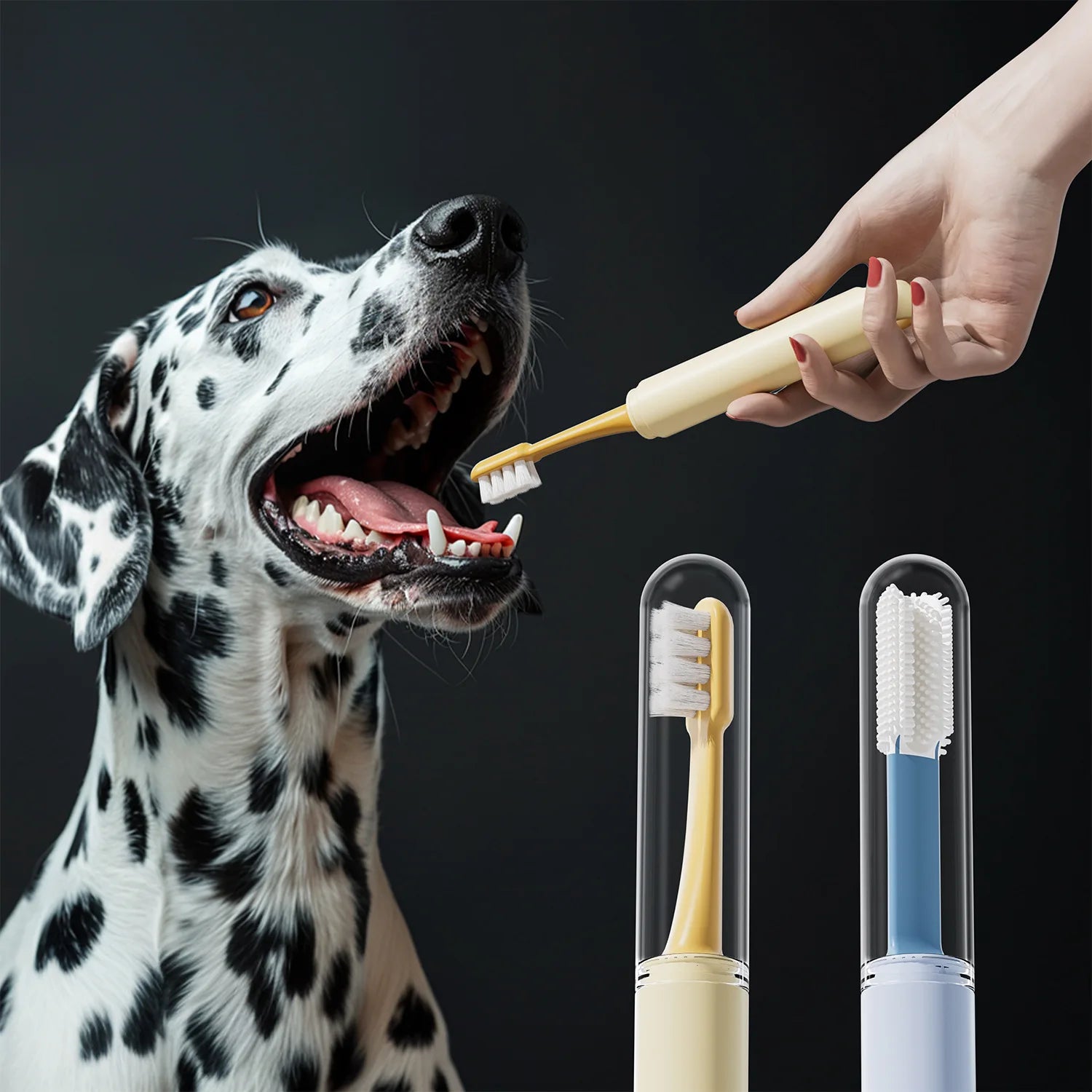 2in1 Cleaning Dog toothbrush Soft Hair Pet Toothbrush Double Sided Tooth Brush for Dog Cat Small pet Teeth Cleaning Oral Care