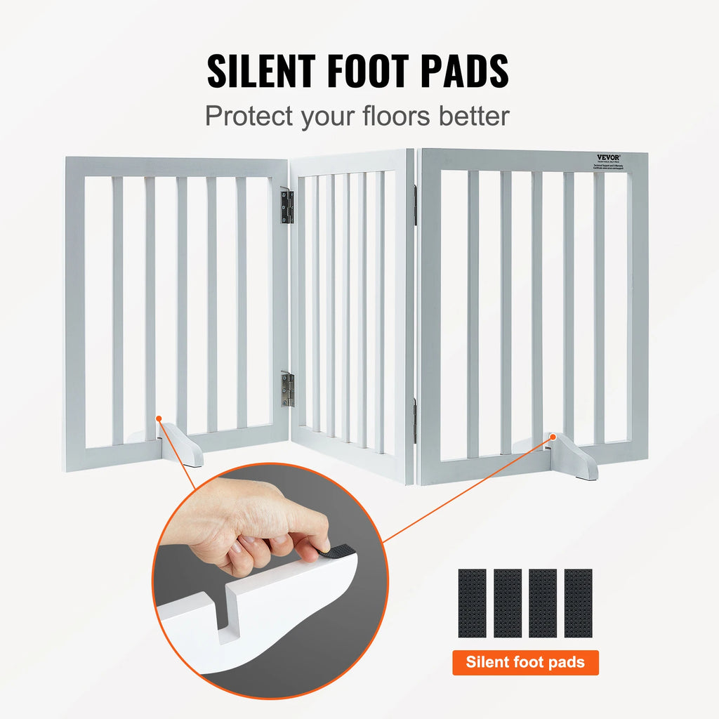 Freestanding Pet Gate 3 Panels ,Foldable Dog Gate for Narrow Passageways Expandable Dog Barrier