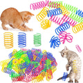 4/200Pcs Cat Spring Toy, Cat Spiral Toys Interactive for Indoor Colorful Cats ,Plastic Spring, Hunting, Swatting