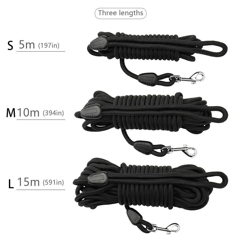 Long Nylon Dog Leash For Dogs and  Cats Outdoor Hiking Lead Rope Strong,5m 10m 15m