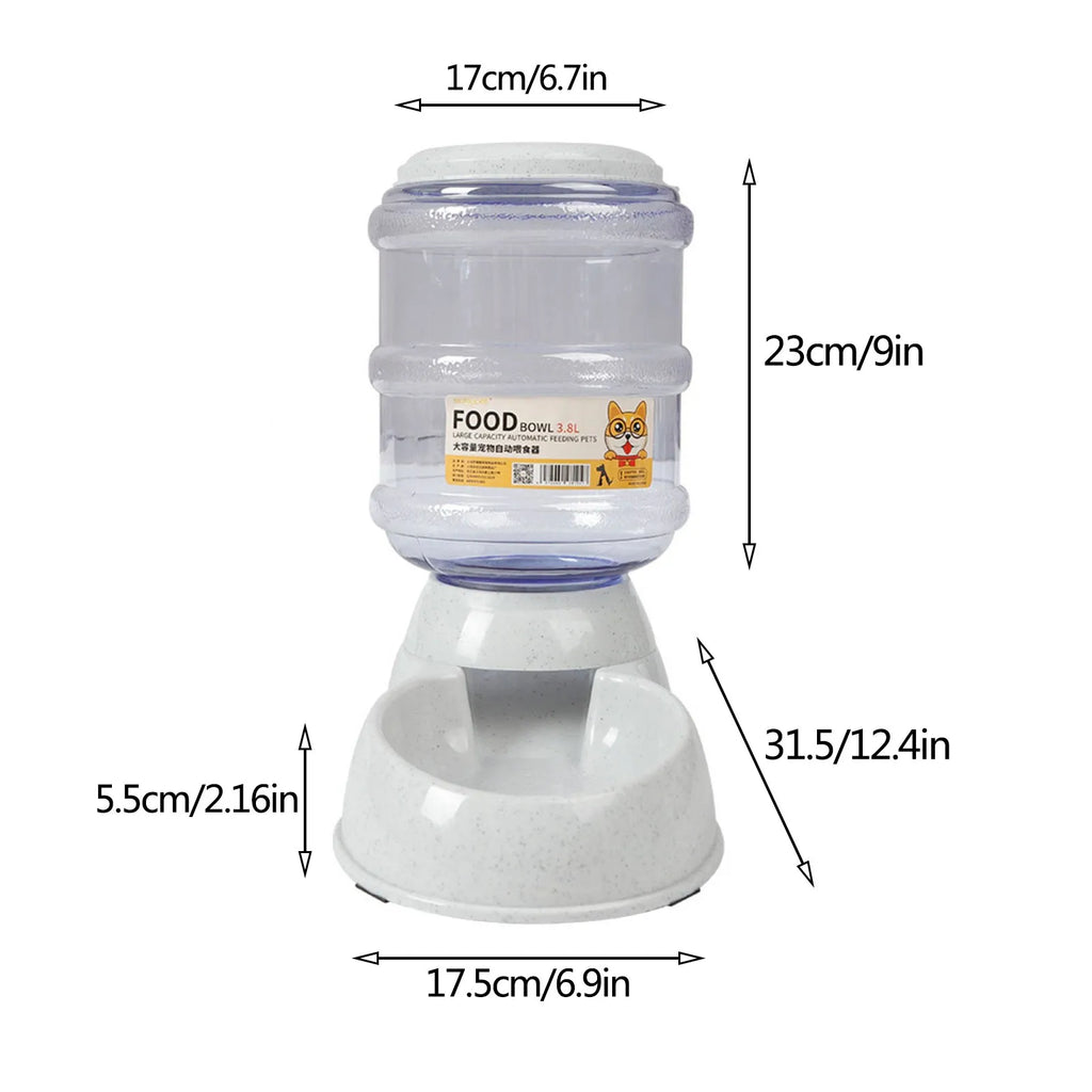 Large Capacity Automatic Water Dispenser Dog Bowl, Food Grade Plastic Pet Feeder Water Supply