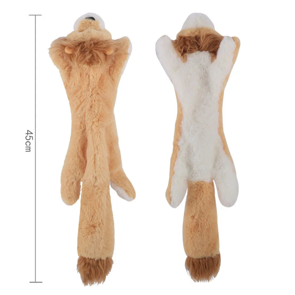 Funny Simulated Animal ,No Stuffing Dog Toy with Squeakers, Durable Stuffingless Plush Toy ,Crinkle Squeak Toy