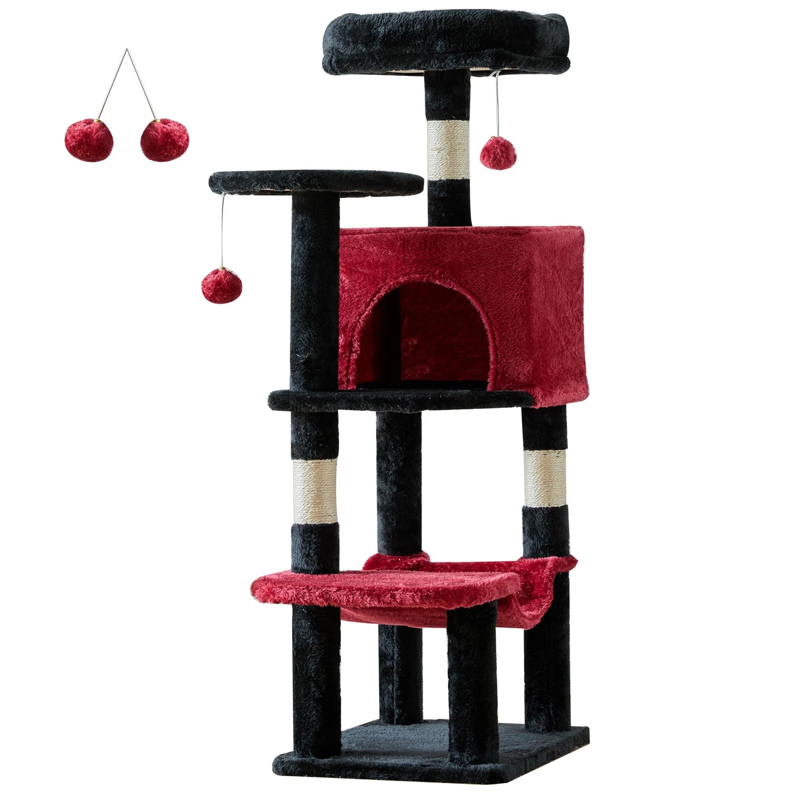 JHK 44In Cat Tree Tall Multi-Cat Climbing Tower ,Scratching Posts ,Stable Pet House for Indoor Cat