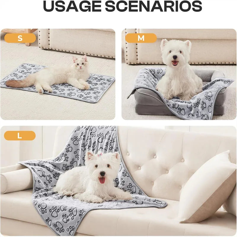 2PCS Soft Fluffy High Quality Warm Comfortable Blanket for Dog Cat