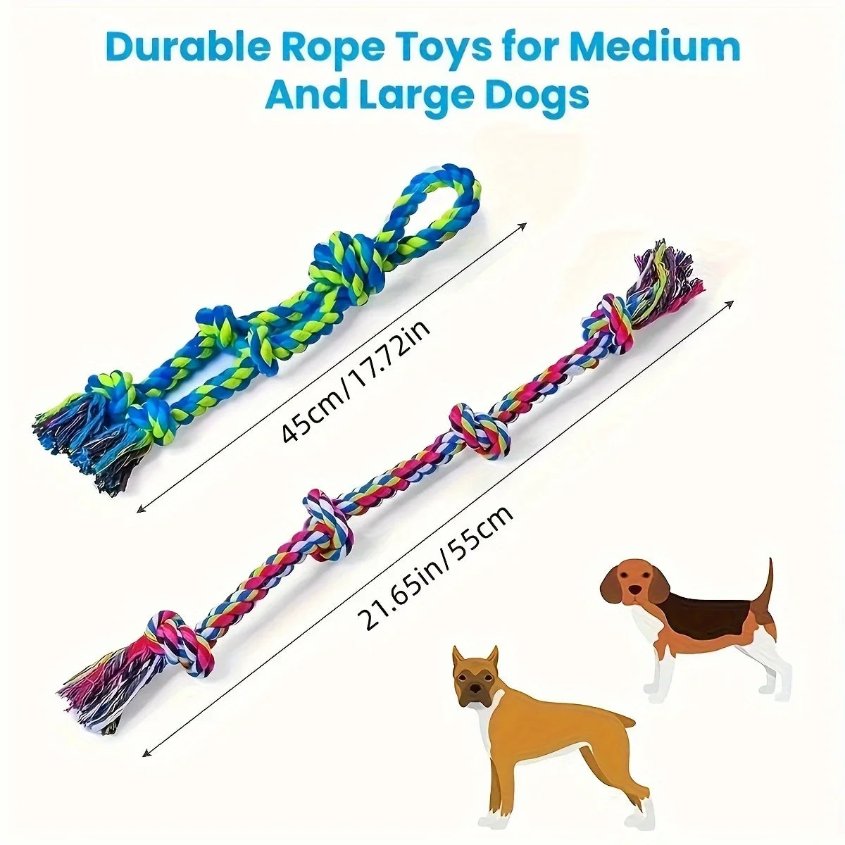 Knot Dog Toy, Indestructible Durable Chew Toy, Tug of War Interactive Toy, Suitable for Medium and Large Dogs