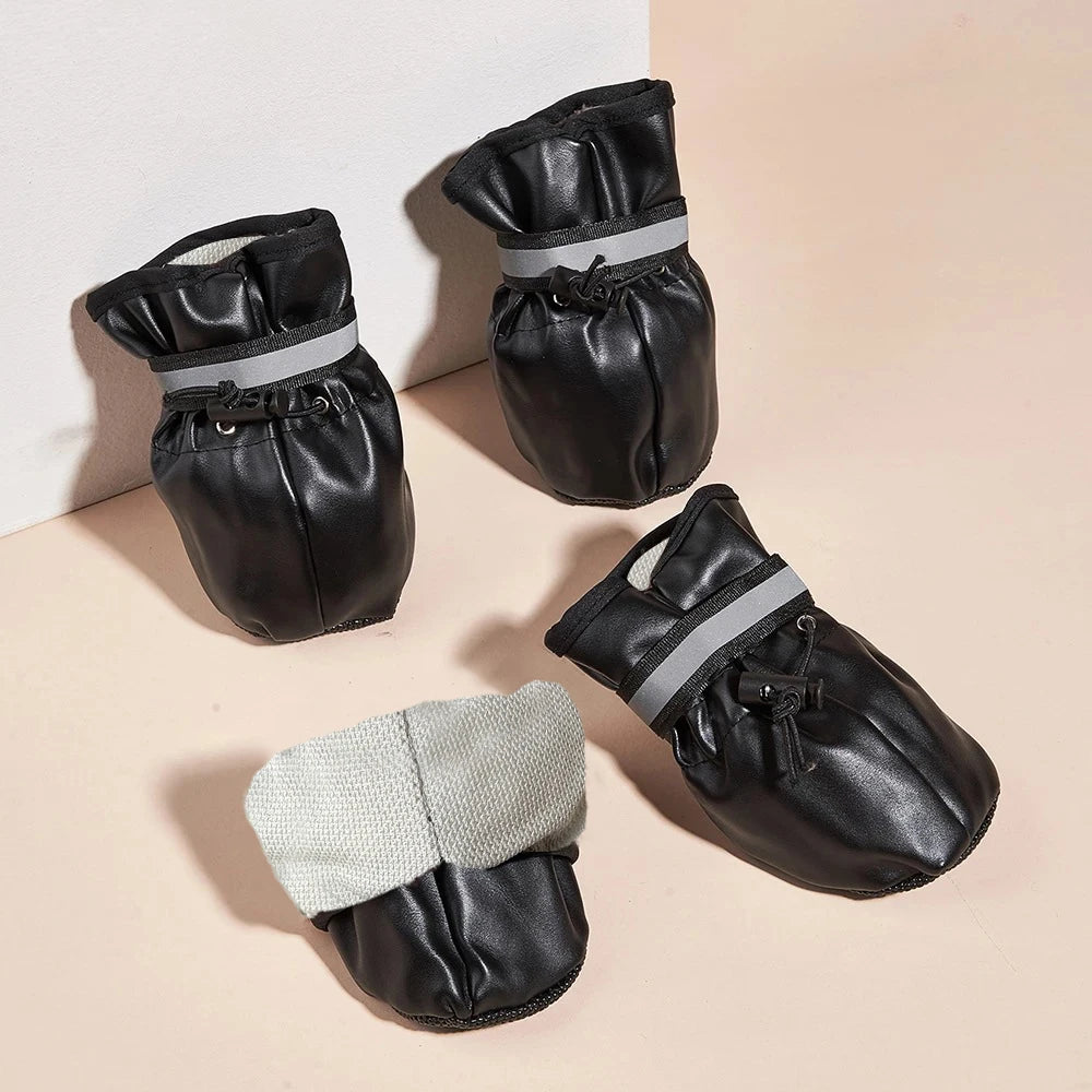 All Season 4 pcs Medium and Large Dog Shoes Outdoor and Indoor Shoes With Reflective Closure