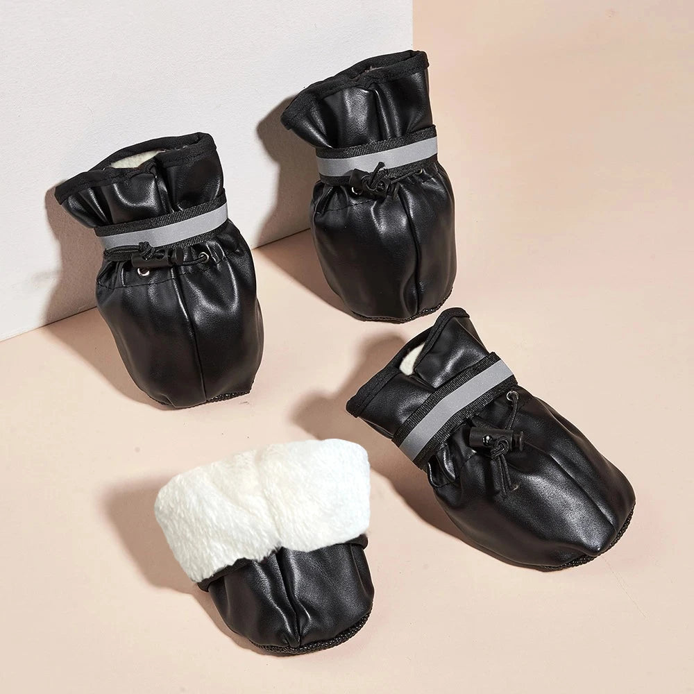 All Season 4 pcs Medium and Large Dog Shoes Outdoor and Indoor Shoes With Reflective Closure