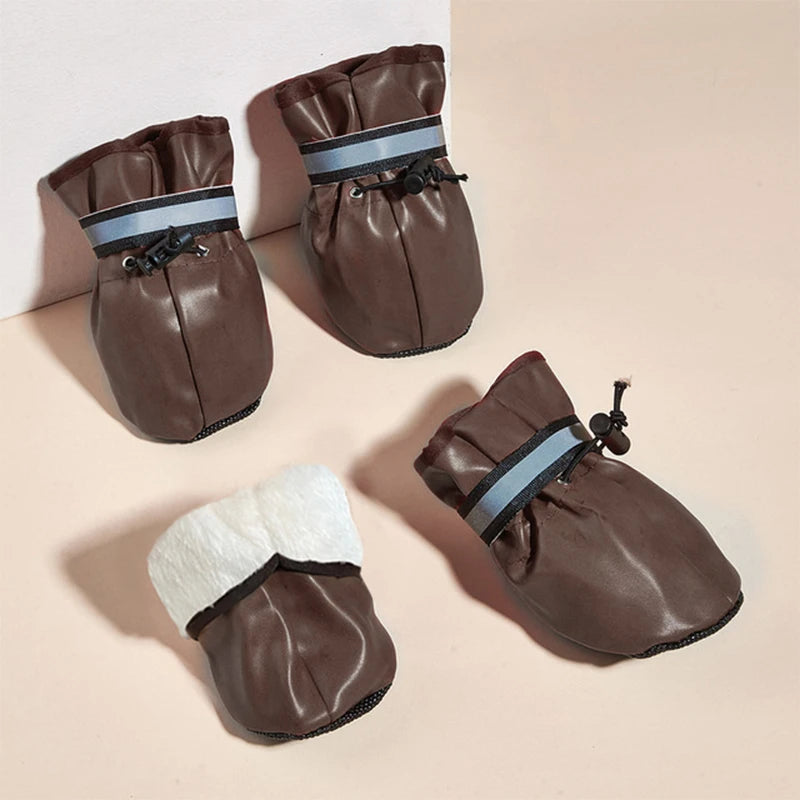 All Season 4 pcs Medium and Large Dog Shoes Outdoor and Indoor Shoes With Reflective Closure