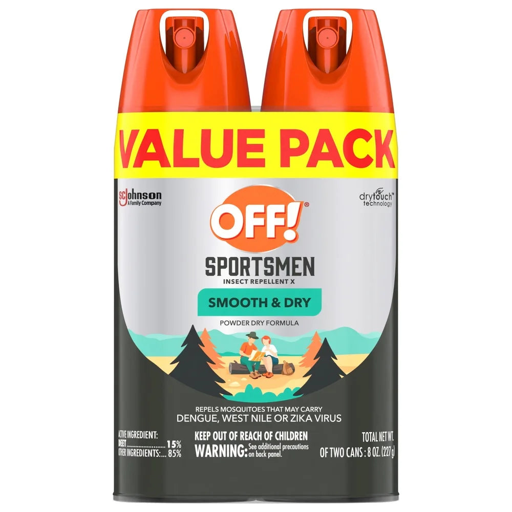 Family Care 15% DEET Insect Repellent Smooth Dry Aerosol Spray Value Pack Mosquito Tick Flea Biting Fly Outdoor Use