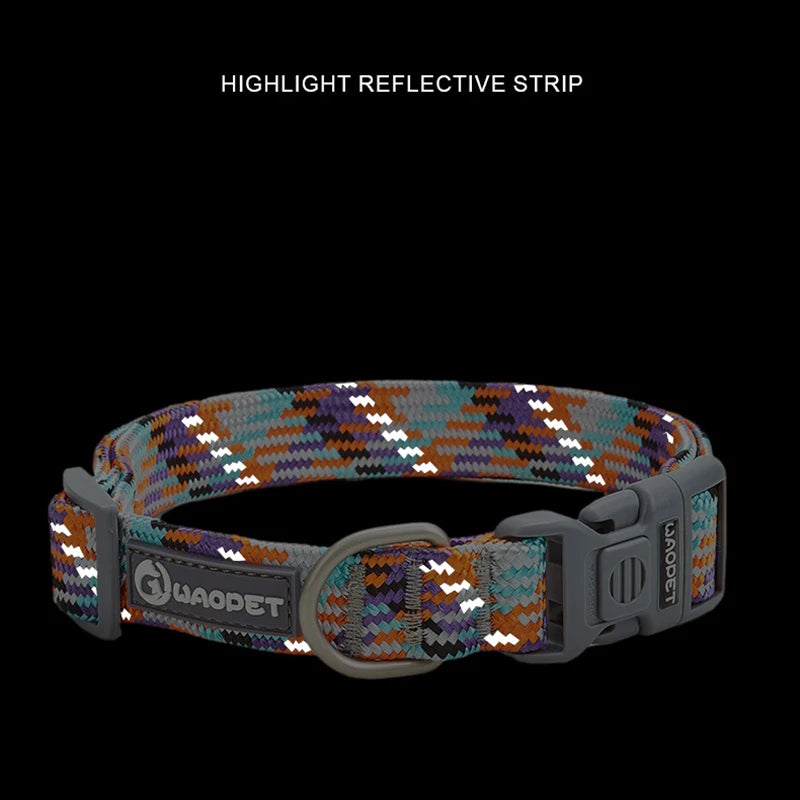 Nylon Dog Collar ,Adjustable, Reflective with Metal Buckle and Quick Release Buckle Large and Medium Dog Pet Collars