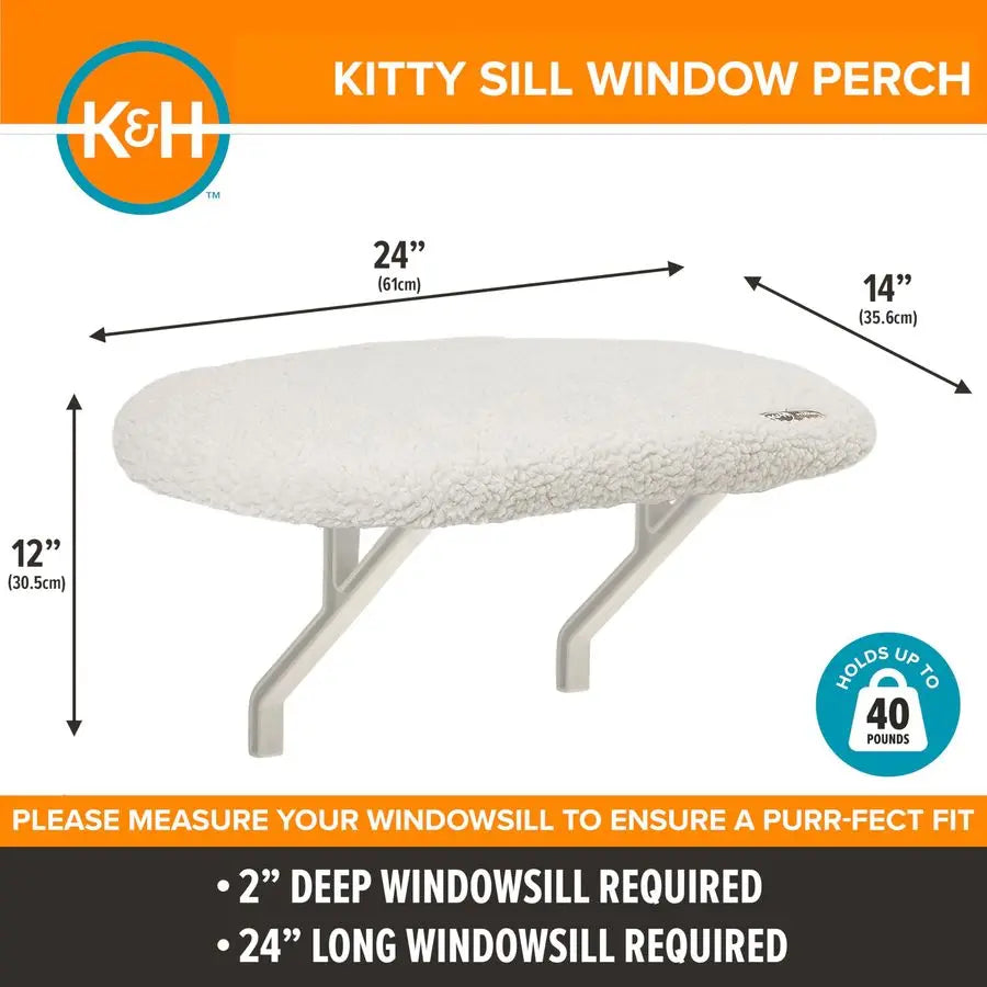 Window Perch for Cats, Orthopedic Window Hammock ,  Bed Holds 40LBS, Washable Cover,  Window Bed