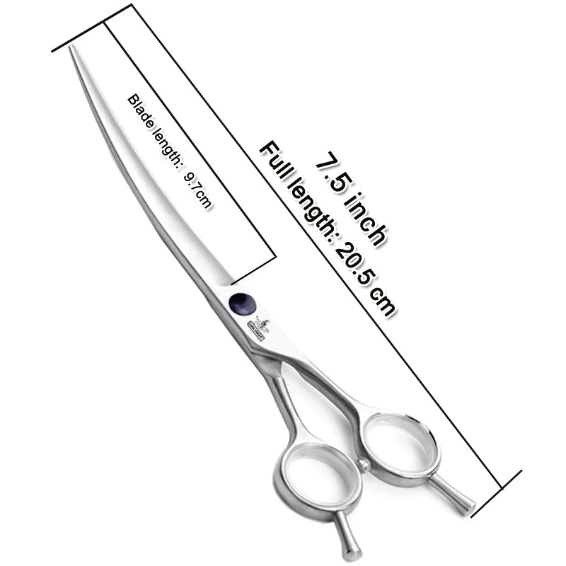 Dog grooming and trimming tools, pet scissors, 6.5 "7.0" 7.5 ", professional pet grooming scissors, curved and finely trimmed