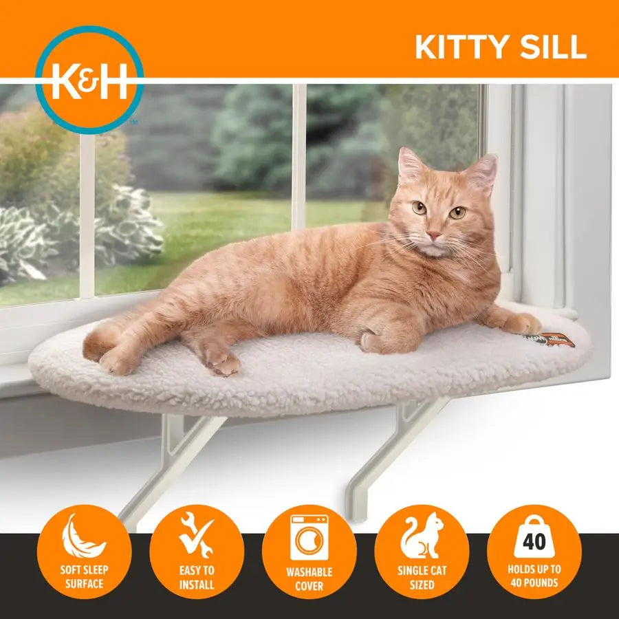 Window Perch for Cats, Orthopedic Window Hammock ,  Bed Holds 40LBS, Washable Cover,  Window Bed