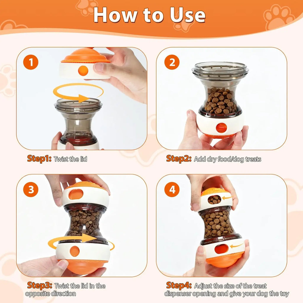 Interactive dog toys for small dogs - Adjustable Treat Dispensing  Slow Feeder, Puppy Training Toy