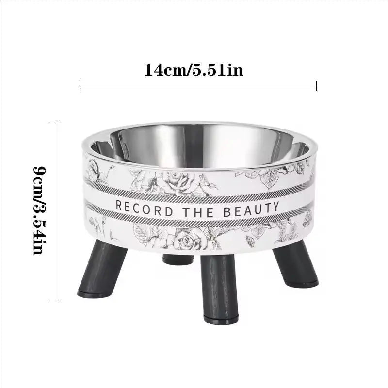 Stainless Steel Elevated Pet Bowls - Cat, Dog Food Water Dishes