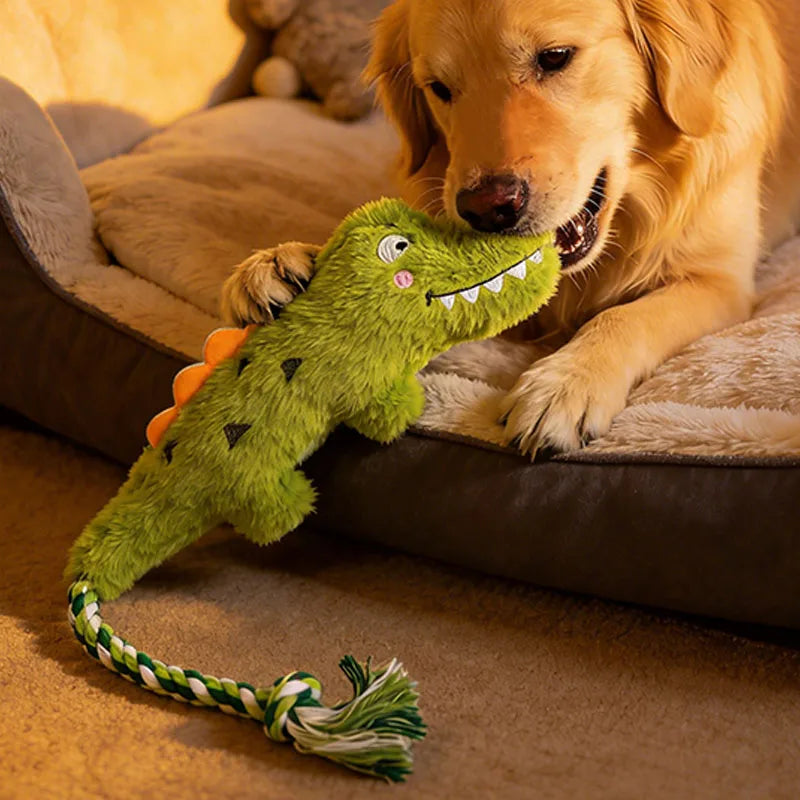 Pet Crocodile Chew Knotted Indestructible Plush Raw Dog Play Toy ,Cute Animal Rope ,Safe ,Puppy Tooth Chew Dog Tough
