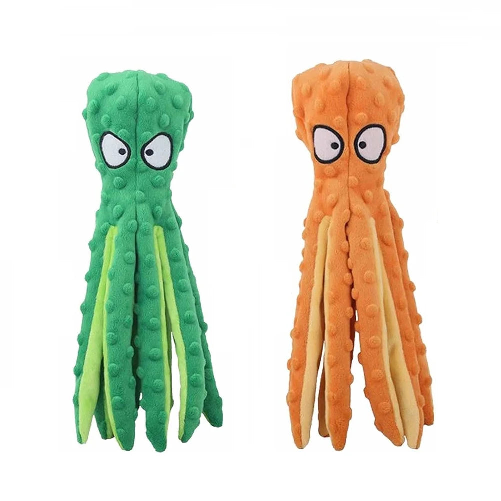 Octopus Plush Toy , Interactive Chew Toy,  Bite Resistant , No Stuffing Squeaky Plush Puzzle Toy for Small and Medium Dogs