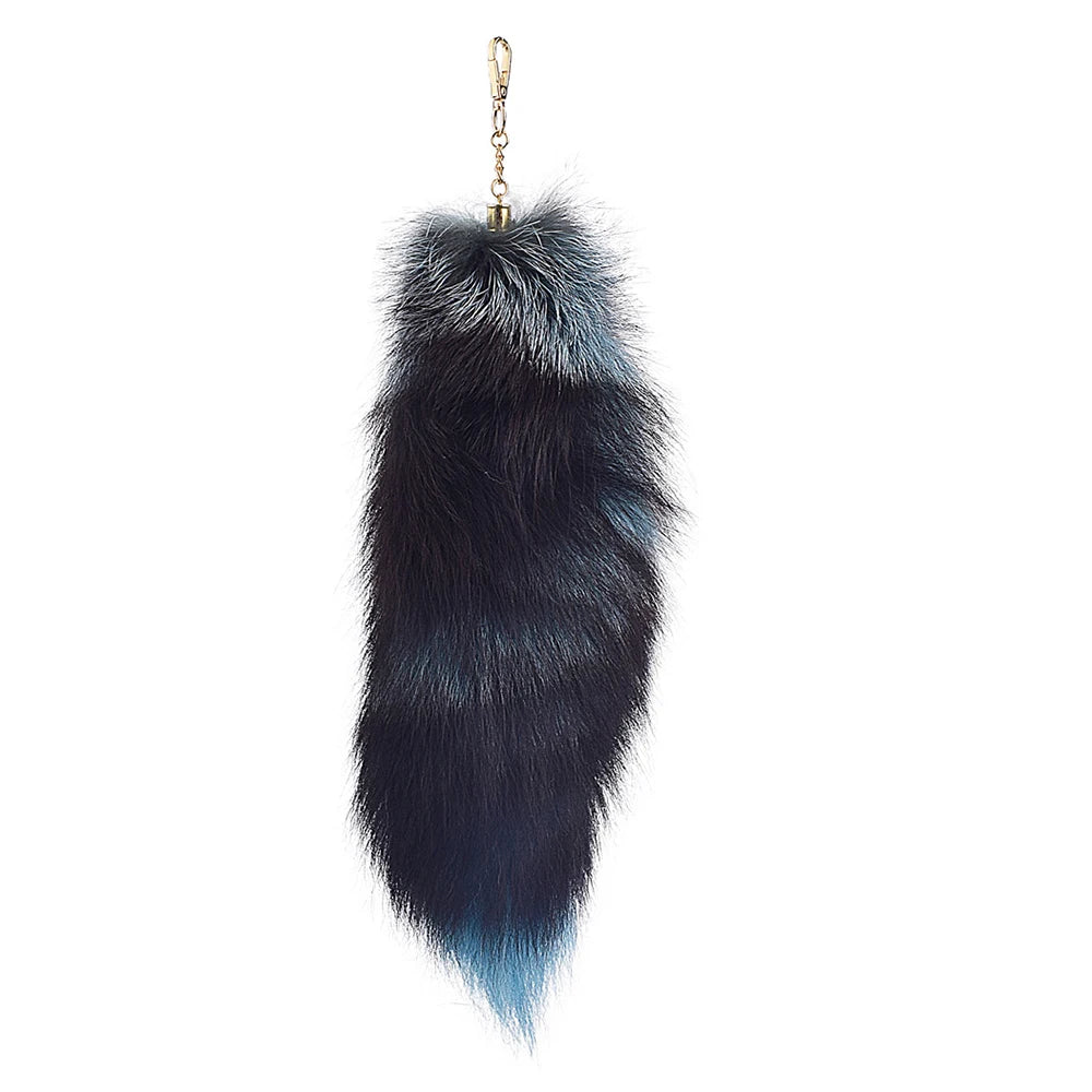 2026  Real Fox Fur Tail Large ,Long Natural Fur tail Keychain Pendant ,Cosplay tail Cute Wolf Fox Tail Fur Car Keychain